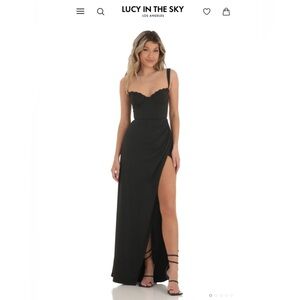 Lucy in the Sky Black Lace Maxi Dress
